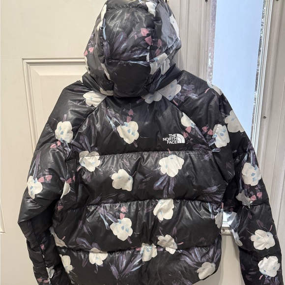 The North Face Girl’s Black, White, and Purple Floral Puffer Jacket - Picture 3 of 3